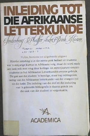 Seller image for Inleiding Tot Die Afrikaanse Letterkunde for sale by Chapter 1