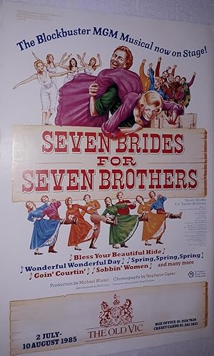 Seller image for Original Vintage Theatre Poster From The Old Vic Theatre, Waterloo Road, London Advertising | Seven Brides For Seven Brothers for sale by Little Stour Books PBFA Member