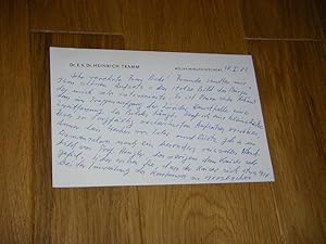 Bild des Verkufers fr Eigenhndige Briefkarte mit Bezug auf Kaiser Wilhelm II., Ferdinand Hodler und Fritz Erler zum Verkauf von Versandantiquariat Rainer Kocherscheidt