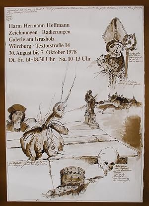 "Harm Hermann Hoffmann Ausstellungsplakat Galerie am Grasholz Würzburg 1978" originale Rotationsl...