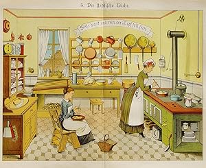 "Die städtische Küche" originale Farb-Lithographie/colour lithograph ca./approx.27x36cm (Darstell...
