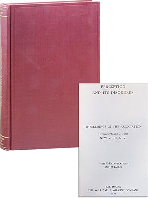 Imagen del vendedor de Perception and Its Disorders: Proceedings of the Association, December 6 and 7, 1968 a la venta por Lorne Bair Rare Books, ABAA