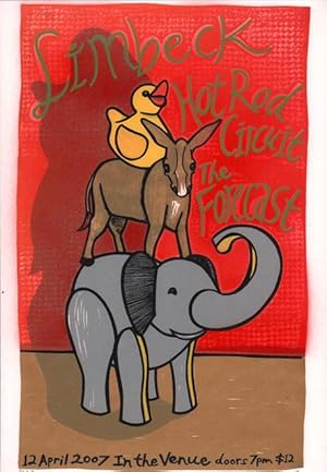 Signed, Limited Edition Poster by Artist Leia Bell: Limbeck, Hot Rod Circuit, The Forecast. 12 Ap...