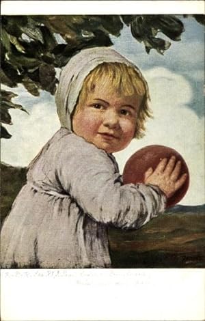 Künstler Ansichtskarte / Postkarte Zumbusch, Ludwig von, Kind mit dem Ball