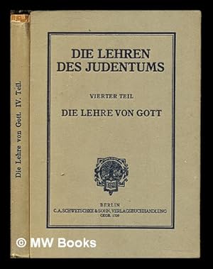 Imagen del vendedor de Die Lehren des Judentums: Die Lehre von Gott a la venta por MW Books Ltd.