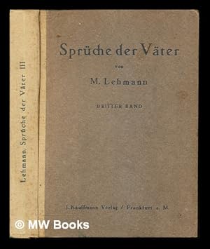 Bild des Verkufers fr Sprche der vter / von M. Lehmann zum Verkauf von MW Books Ltd.