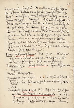 Image du vendeur pour Eigenh. Manuskript. Fragment ohne Unterschrift. mis en vente par Antiquariat Halkyone