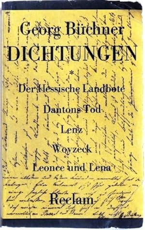 Seller image for Dichtungen Der hessische Landbote, Dantons Tod, Lenz, Leonce und Lena, Woyzeck, for sale by Peter-Sodann-Bibliothek eG