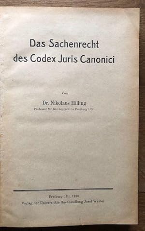 Bild des Verkufers fr Das Sachenrecht des Codex Juris Canonici. zum Verkauf von Antiquariat Lohmann