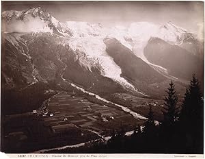 Superb Mountain Alps Chamounix Glacier de Bossons Plan Achat George Sommer 1890c