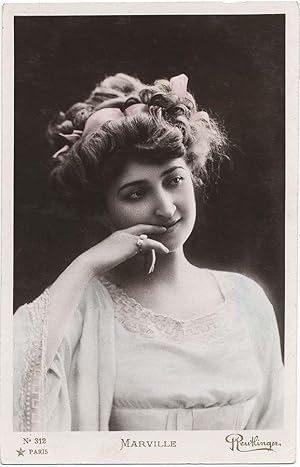 P.C. Famous French actress dancer Marville Reutlinger postcard 1900c