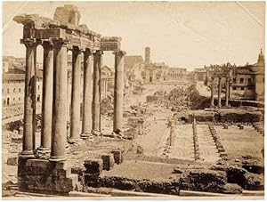 Rome Forum Large original unmounted albumen photo 1870c