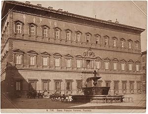 Rome Farnese Palace Large Original albumen photo 1870c D'Alessandri Roma