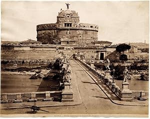 Rome St. Angel Castle Castel Santangelo Large original albumen photo 1870c