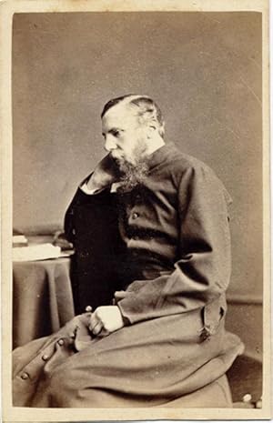 Carte de visite Portrait of E. L. Wesley A pensive man 1860c photo Hills & Saunders Harrow