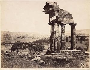 Agrigento Sicily Temple of Castor and Pollux Large vintage photo 1880c G. Sommer