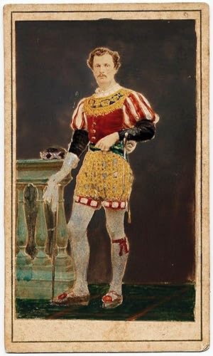 Rome Royalty Carte de visite Portrait of Count Rovatelli at a costume ball 1860c handcolored