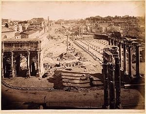Rome Roman Forum General view Large vintage albumen print 1870c Foro Romano