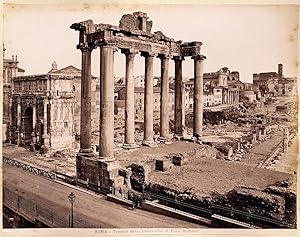 Rome Temple of Concord in the Roman Forum Large vintage albumen photo 1880c Roma