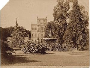 Rome n. 160 Villa Pamphili Large original vintage albumen photo 1870c unmounted