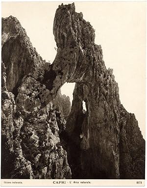 Excellent Capri Naples L'Arco naturale Large vintage photo 1890c Alinari photo