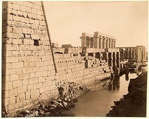 Photograph Antonio Beato Egypt Temples and columns Luxor? Large vintage albumen photo 1870c