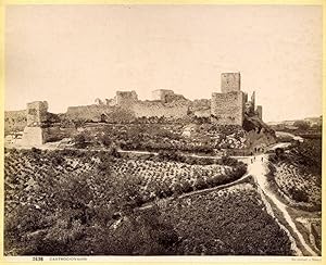 Photograph Enna Castrogiovanni Sicily Castle Campagna Large vintage albumen 1880c G. Sommer