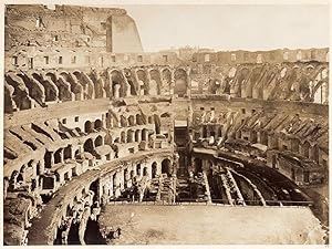 Rome Unusual Colosseum Large original vintage albumen photo 1870c Roma