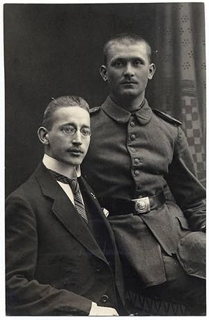 World war 1 German man and officer Dortmund Gelatin silver photo PC 1914c S209