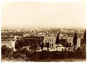 Catania Sicily Unusual Panorama Large vintage albumen photo 1890c unmounted