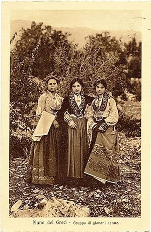 Piana Greci Sicily Albanian women Traditional dress PC Heliogravure 1909 S249
