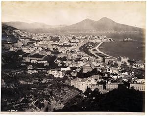 Naples 1102 Panorama dal Vomero Large vintage albumen photo 1860c Sommer L245