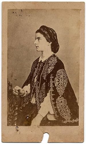 Photograph Carte de visite Royalty Queen Naples Maria Sofia Borbone during her hexile in Paris 18...