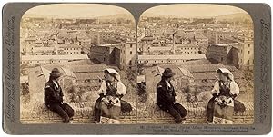 Stereo view Rome Aventine Hill Costume Girl Underwood Stereocard Roma 1904 S521