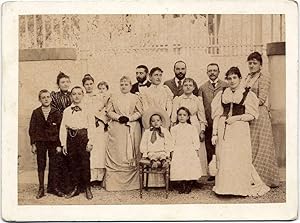 Italy Large cabinet of an Italian family Men Women Children Albumen photo 1890c