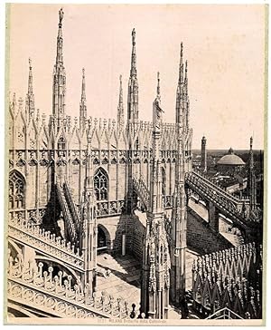 Milan Cathedral details Large albumen photo 1880c L338