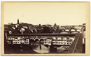 Carte de visite Florence Ponte Vecchio Arno Unusual old original photo 1858-60c Firenze S636