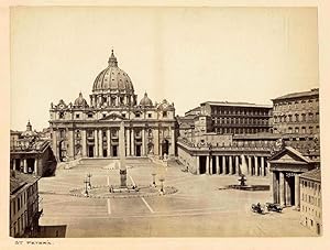 Rome St Peter's Excellent large vintage albumen photo 1880c Roma XL140