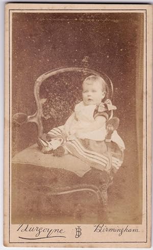 Carte de visite Birminghan Portrait of a little girl chubby Photo Burgoyne 1890c S703