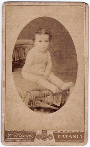 Carte de visite Catania Portrait of a little boy stuck Photo Biondi 1890c S706