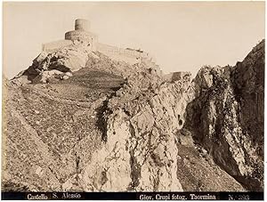 Giovanni Crupi S. Alessio Castle Taormina Sicily Large vintage photo 1890c L171