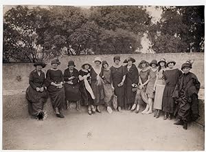 Women meeting All with hat Twentieth century fashion Young girl Ladies 1900cL465