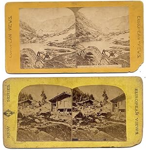 Lot two stereo cards Switzerland Swiss Mountain Stereoviews 1870c S431