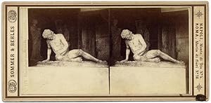 Sommer & Behles stereocard 179 Rome Dying gladiator Roma Gladiatore 1860c S512