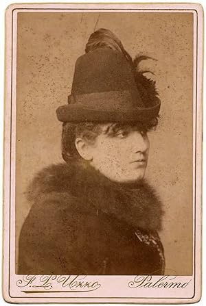Cabinet Theatre Opera singer not identified Albumen photo Uzzo Palermo 1890 S170