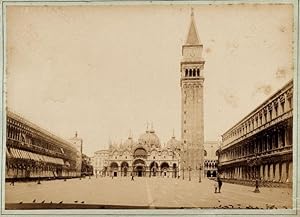 Venice St Mark Place Large albumen photo 1880c Venezia