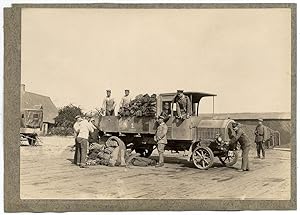 World war 1 Belgium ? German camp Truck & Stockpile 2 original photos 1915c L533