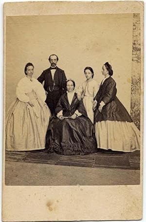 Very nice Carte de visite An Italian noble family Fashion Sixties Crinolines 1860c