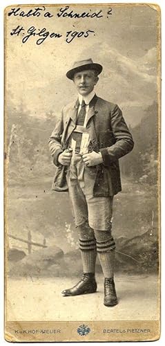 Austria Salzburg Portrait Man in traditional costume 1905 Silverphoto Bertel