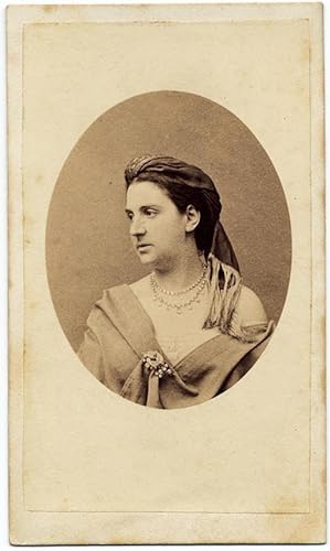 Carte de visite Naples Portrait of a woman Jewels Actress   Opera   Photo Grillet 1860c S556